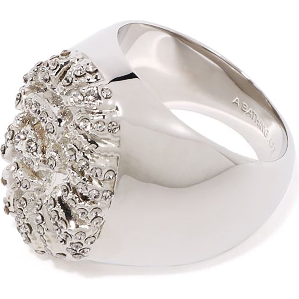APE HEAD CRYSTAL STONE RING