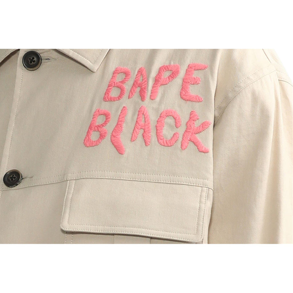 BAPE BLACK EMBROIDERY HUNTER JACKET MENS