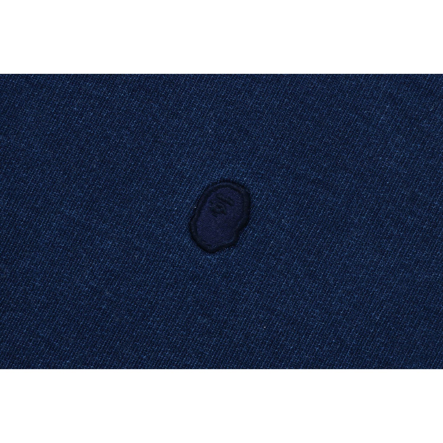LOGO RIBBING INDIGO PULLOVER HOODIE MENS