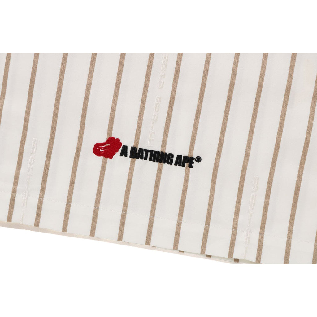 BAPE STRIPE HALF-ZIP S/S SHIRT MENS