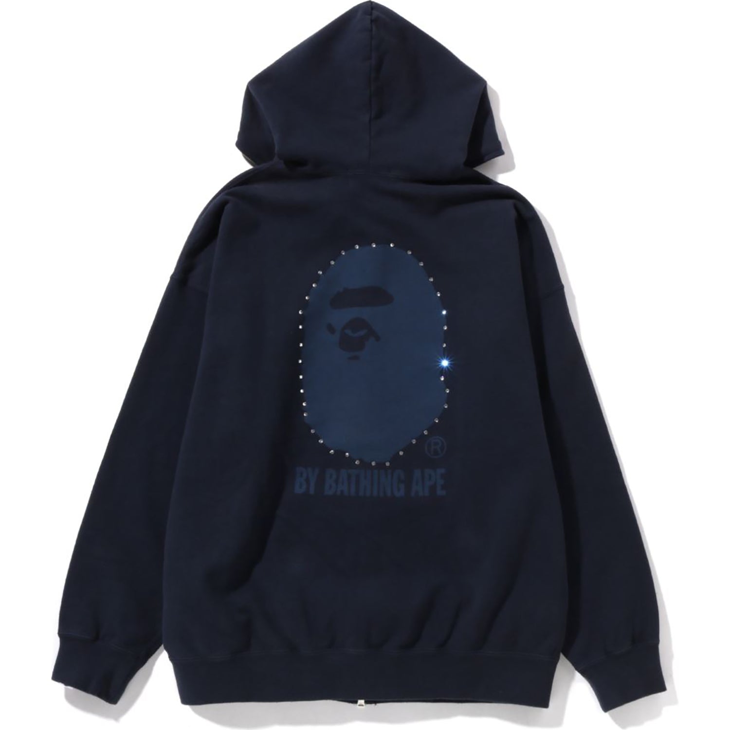CRYSTAL BY BATHING OVERDYED OVERSIZED FULL ZIP HOODIE LADIES