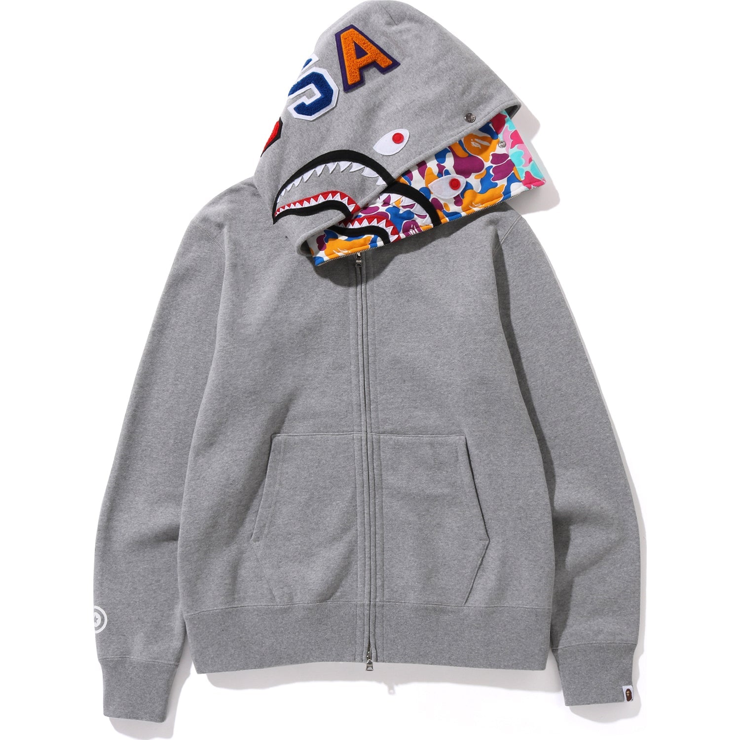 BAPE US LIMITED COLLECTION SHARK FULL ZIP DOUBLE HOODIE MENS