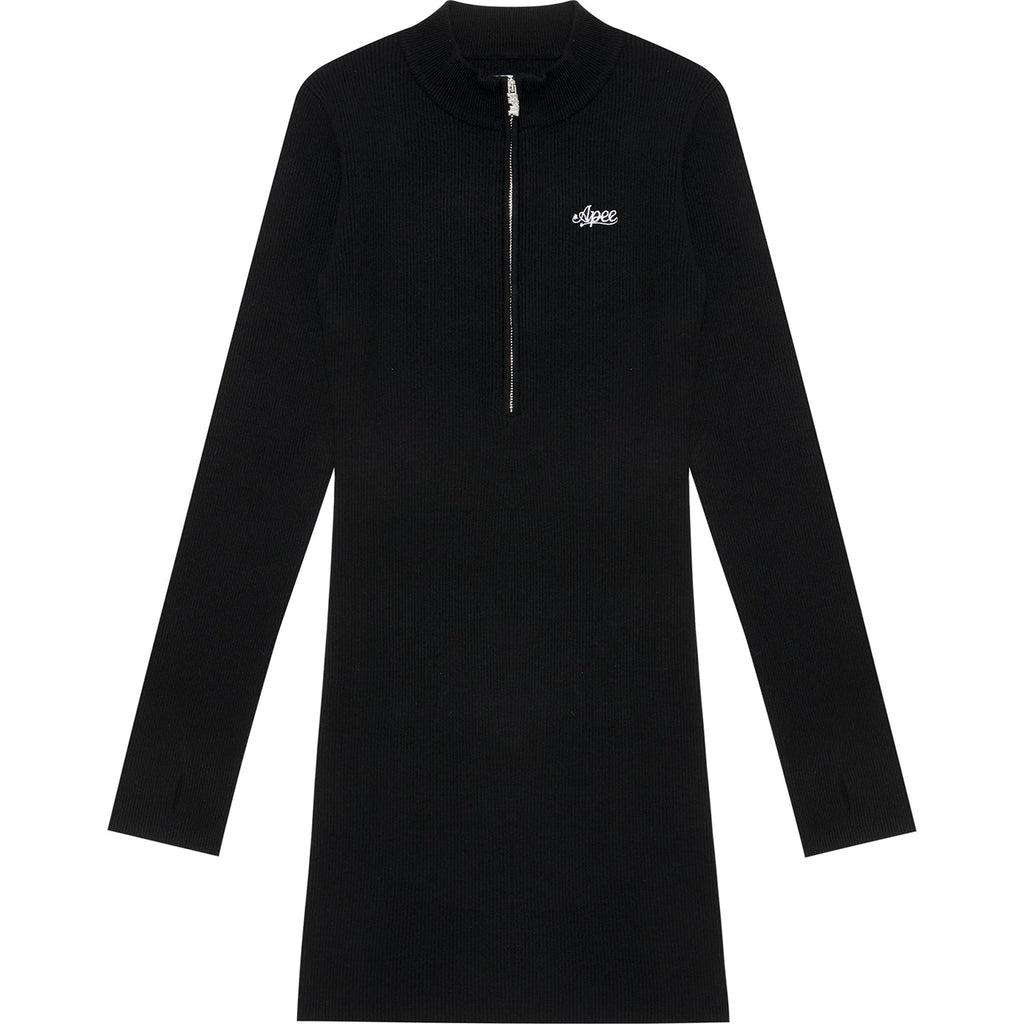 APEE RIBBED ZIP-UP KNIT DRESS LADIES