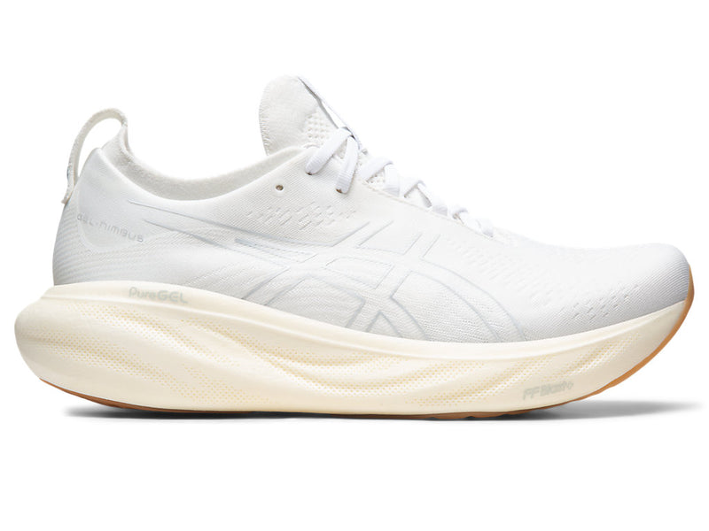 Men's Asics Gel-Nimbus 25, White/White, 14 D Medium