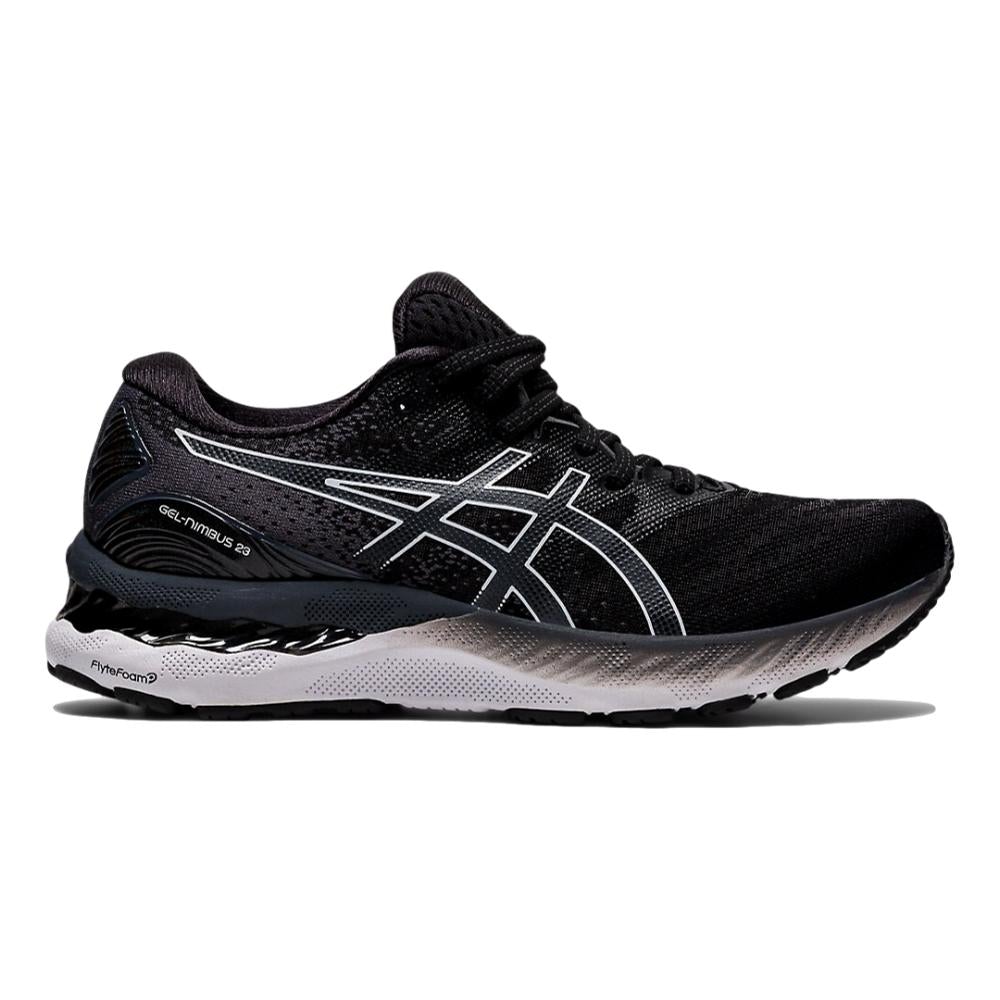 Women's Asics Gel-Nimbus 23, Black/White, 11 B Medium
