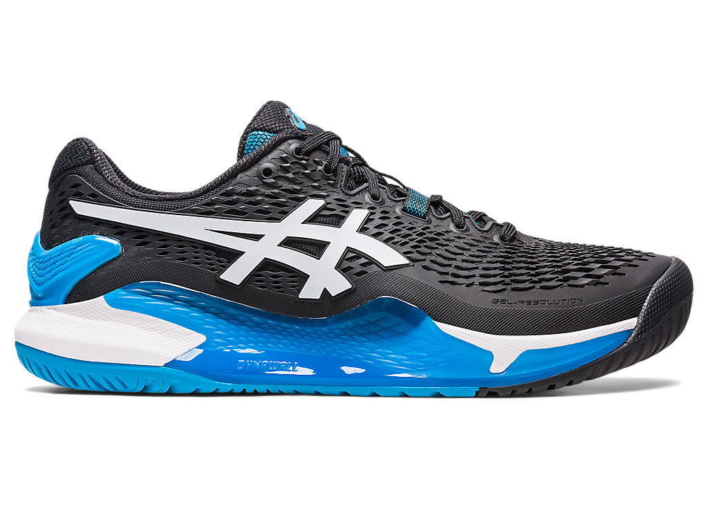 Men's Asics Gel-Resolution 9, Black/White, 12 D Medium