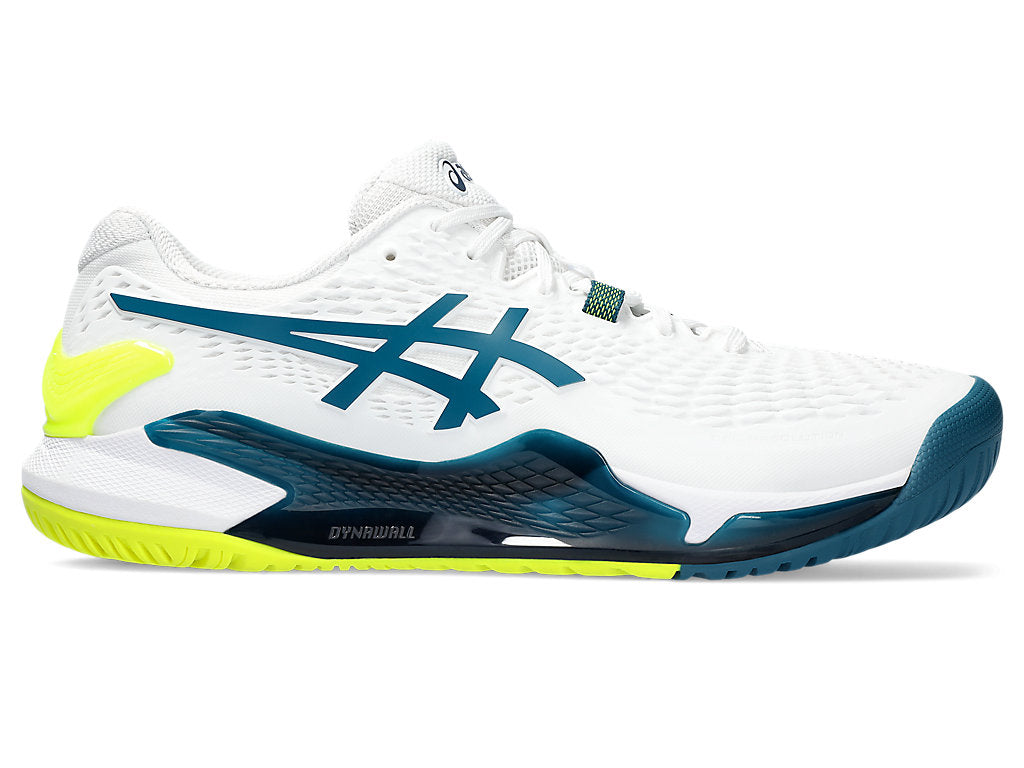 Men's Asics Gel-Resolution 9, White/Restful Teal, 9 D Medium