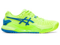 Women's Asics Gel-Resolution 9, Hazard Green/Reborn Blue, 7 B Medium