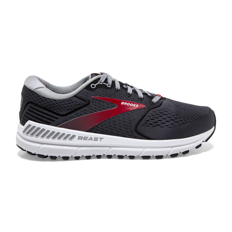 Men's Brooks Beast '20, Blackened Pearl/Black/Red, 14 D Medium