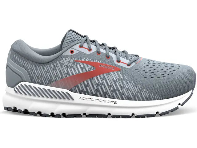 Men's Brooks Addiction GTS 15, Grey/Ebony/Chili Oil, 13 4E Extra Wide