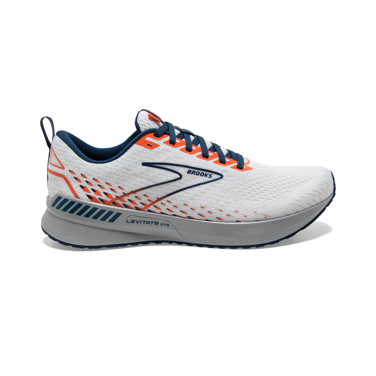 Men's Brooks Levitate GTS 5, White/Titan/Flame, 11.5 D Medium