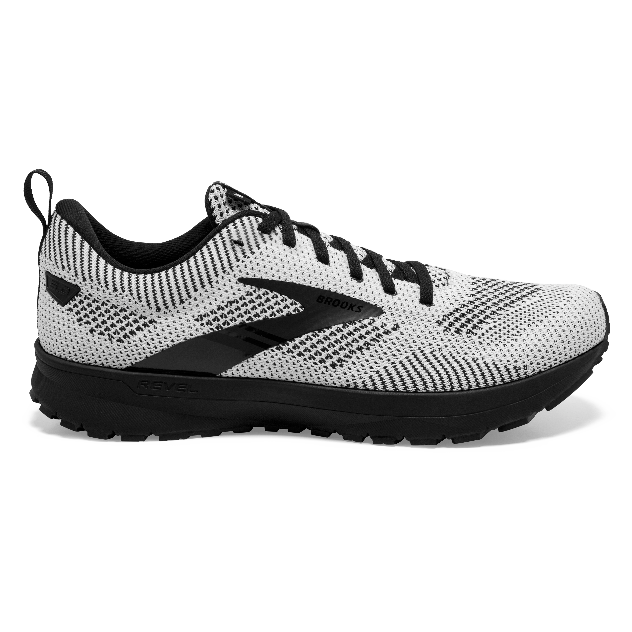 Men's Brooks Revel 5, White/Black, 8.5 D Medium