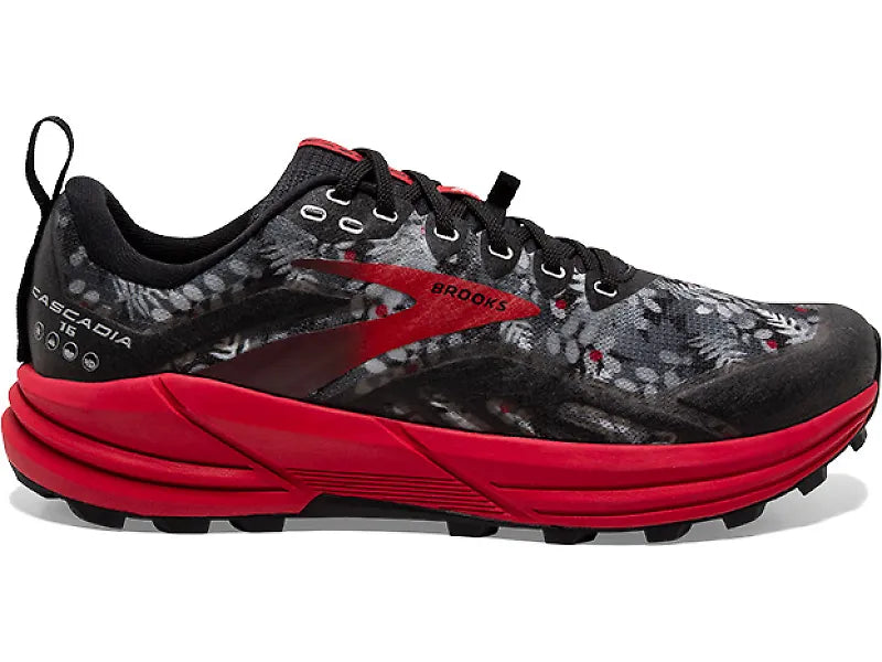 Women's Brooks Cascadia 16, Black/Grey/Red, 10.5 B Medium
