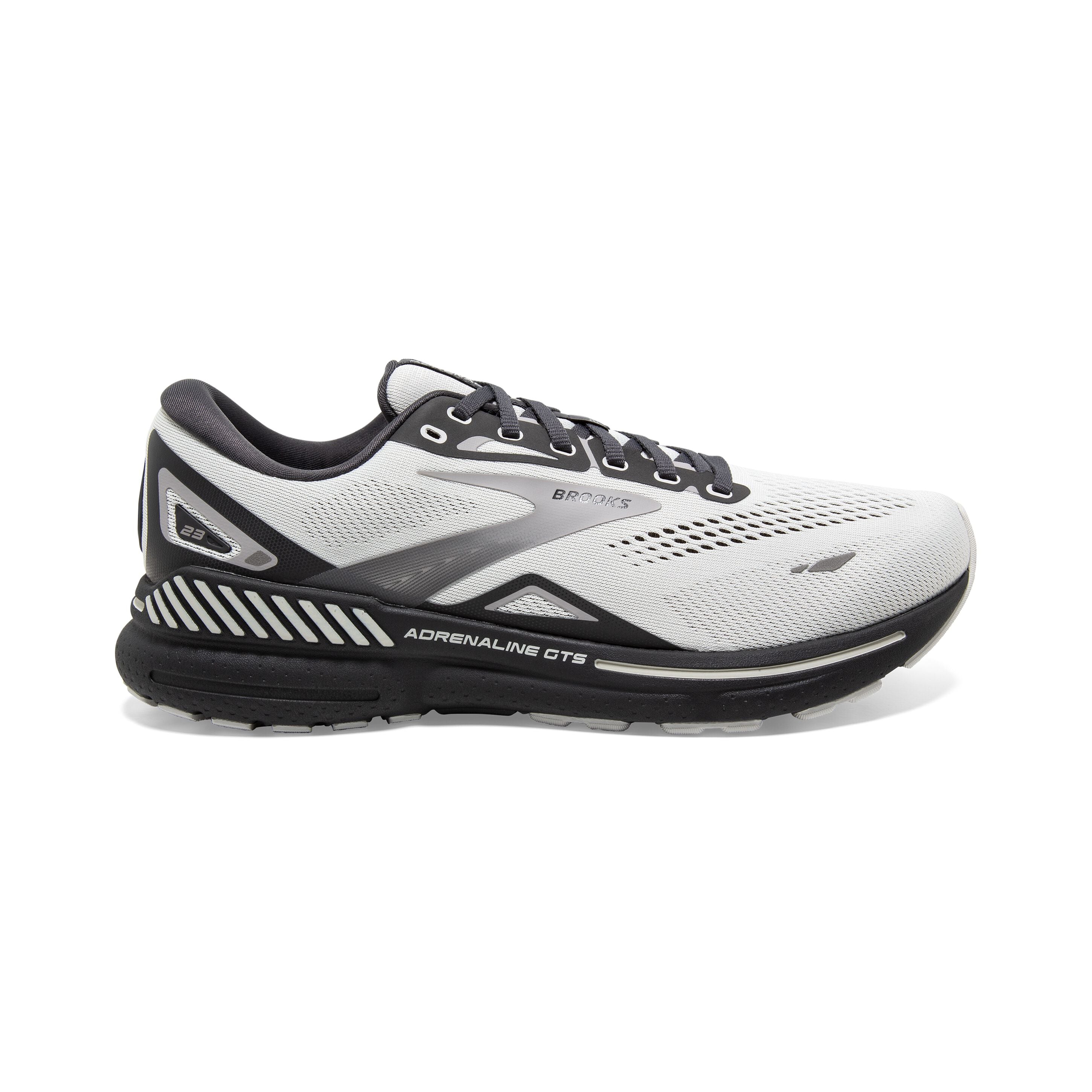 Men's Brooks Adrenaline GTS 23, Oyster/Ebony/Alloy, 8 4E Extra Wide