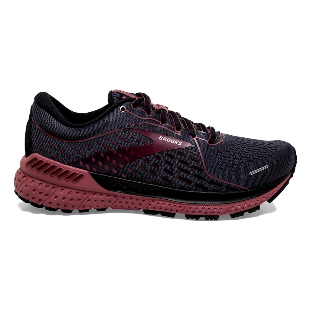 Women's Brooks Adrenaline GTS 21, Black/Blackened Pearl/Nocturne, 11 B Medium