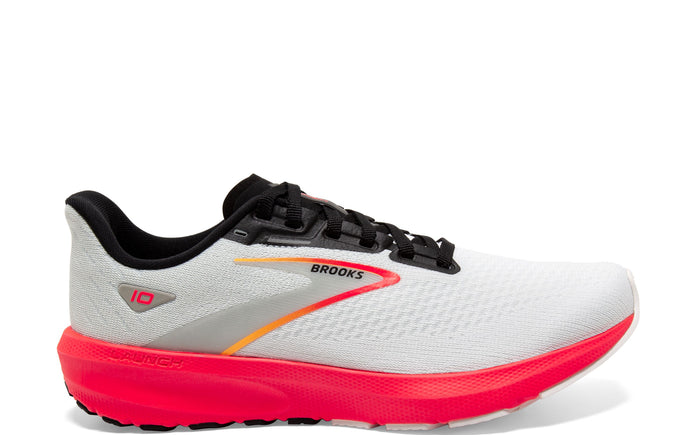 Women's Brooks Launch 10, Blue/Black/Fiery Coral, 8.5 B Medium