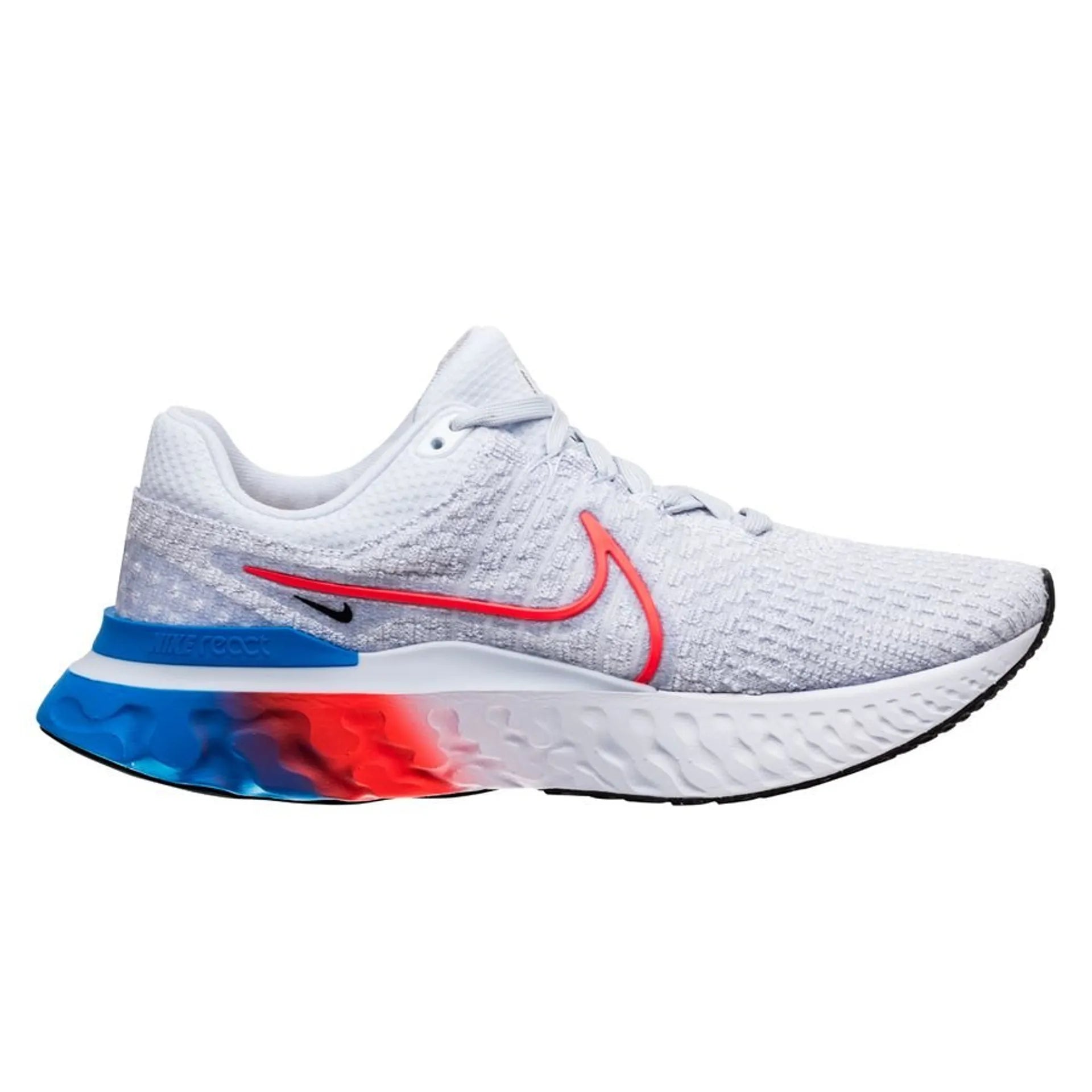 Women's Nike React Infinity Run Flyknit 3, Football Grey/Bright Crimson, 9 B Medium