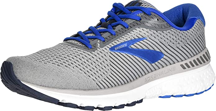 Men's Brooks Adrenaline GTS 20, Grey/Blue/Navy, 13 2E Wide