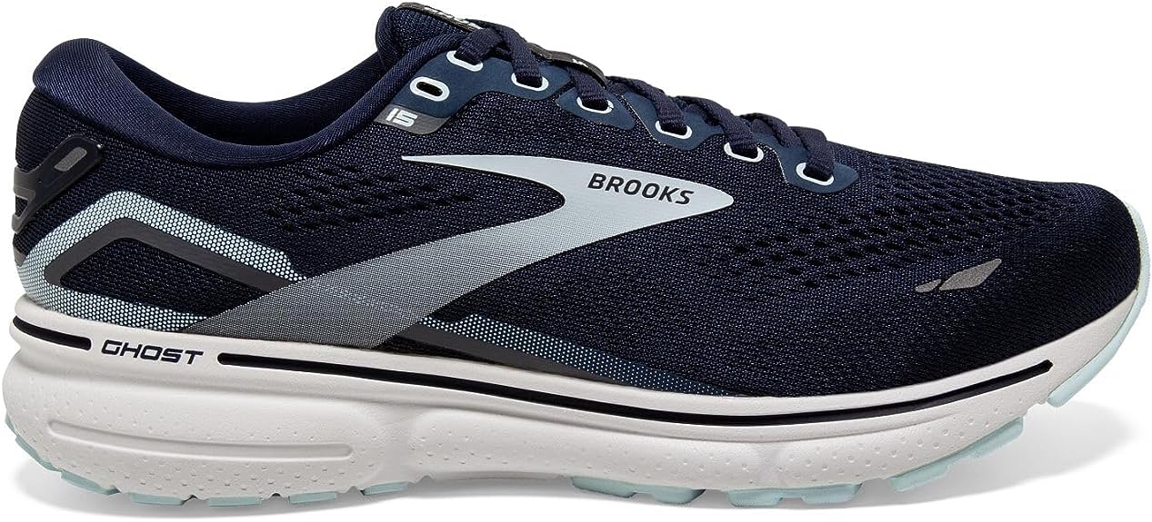 Women's Brooks Ghost 15, Peacoat/Pearl/Salt Air, 7.5 2E Extra Wide