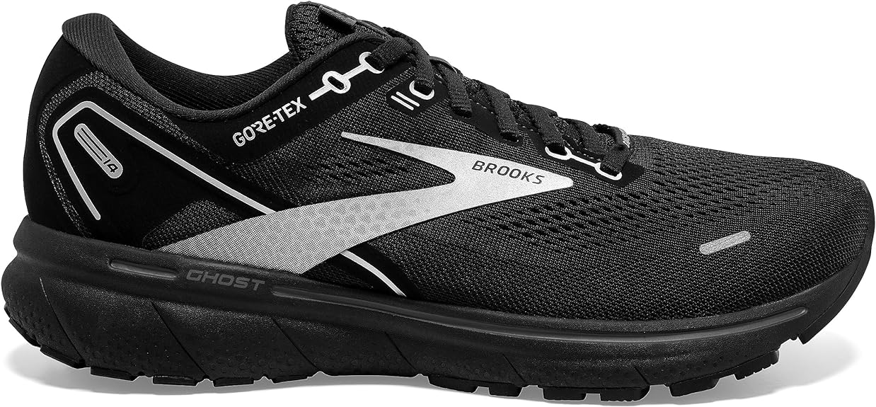 Men's Brooks Ghost 14 GTX, Black/Black/Ebony, 11.5 D Medium