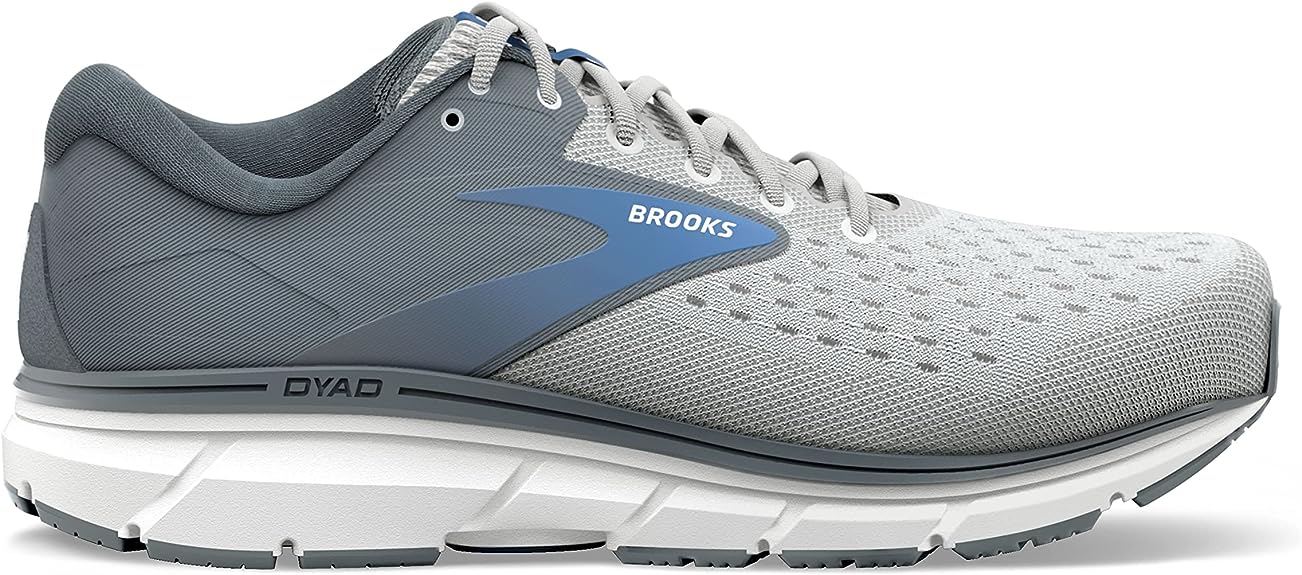 Women's Brooks Dyad 11, Grey/White/Blue, 8.5 D Wide