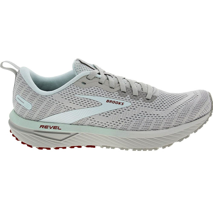 Women's Brooks Revel 6, Oyster Mushroom/Alloy/Blue, 7 B Medium