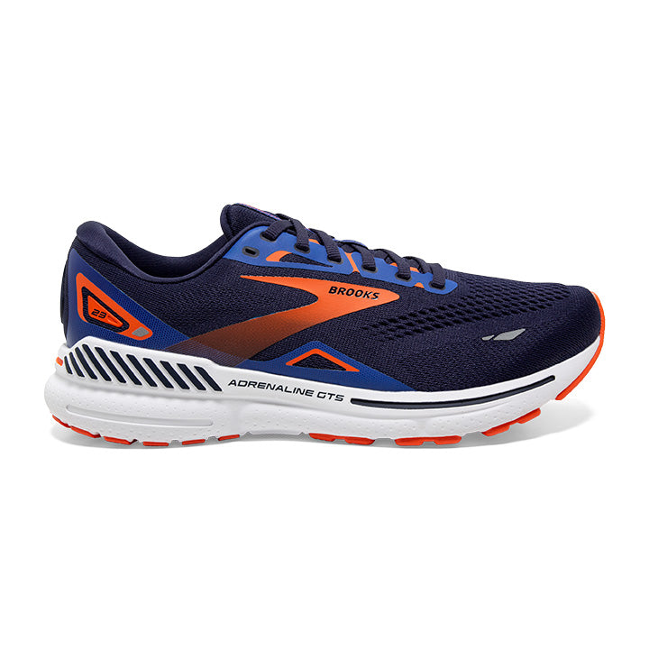 Men's Brooks Adrenaline GTS 23, Peacoat/Orange/Surf the Web, 10 D Medium