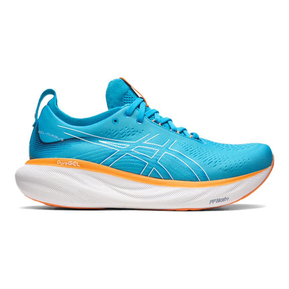 Men's Asics Gel-Nimbus 25, Island Blue/Sun Peach, 10.5 D Medium