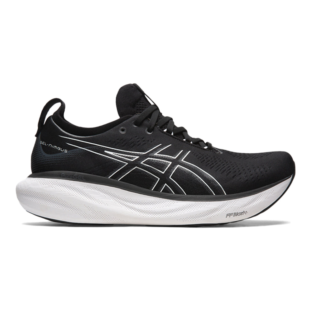 Men's Asics Gel-Nimbus 25, Black/Pure Silver, 12.5 D Medium