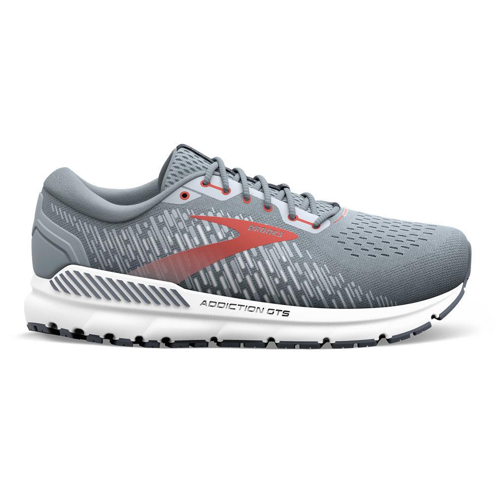 Men's Brooks Addiction GTS 15, Grey/Ebony/Chili Oil, 15 2E Wide