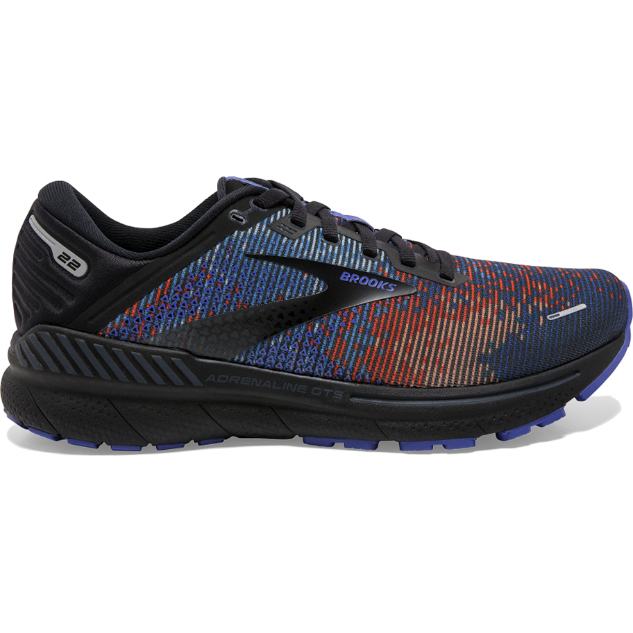 Men's Brooks Adrenaline GTS 22, Royal Blue/Black/Grey, 12 D Medium