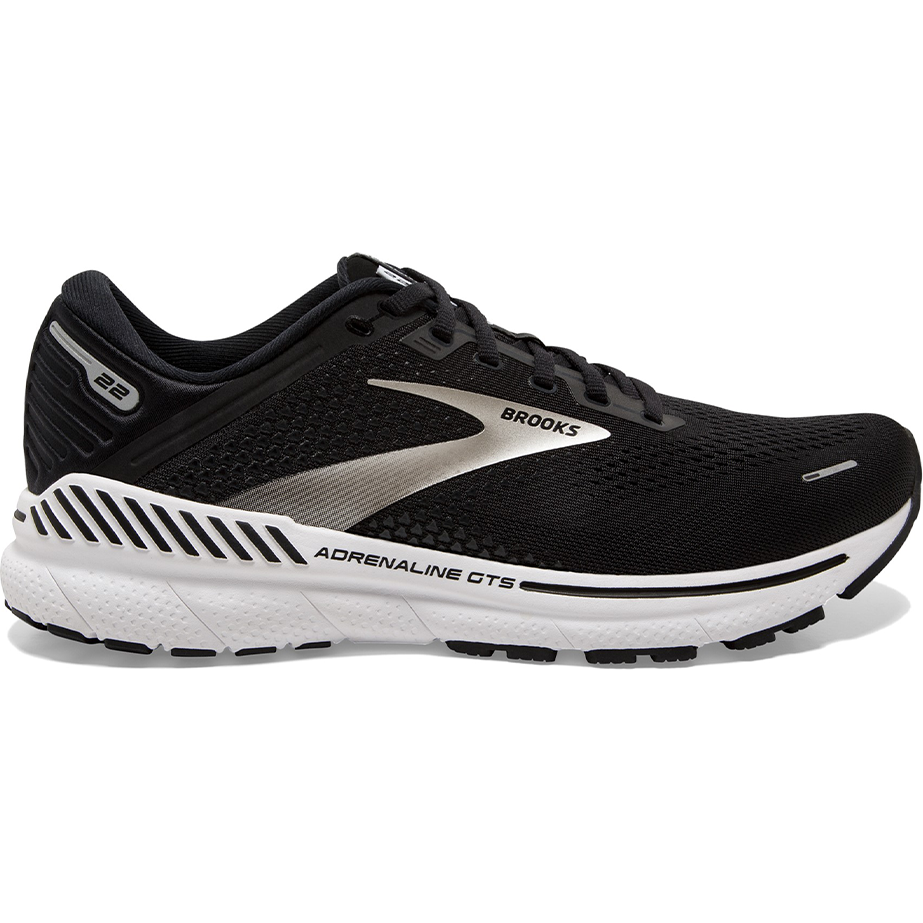 Men's Brooks Adrenaline GTS 22, Black/Silver/Anthracite, 9 D Medium