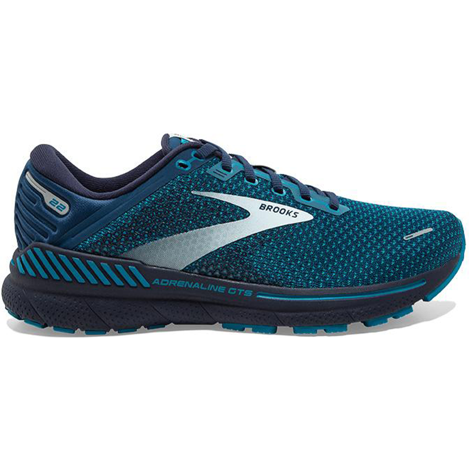 Men's Brooks Adrenaline GTS 22, Titan/Teal/Grey, 8 D Medium