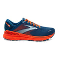 Men's Brooks Adrenaline GTS 22, Blue/Light Blue/Orange, 7.5 D Medium