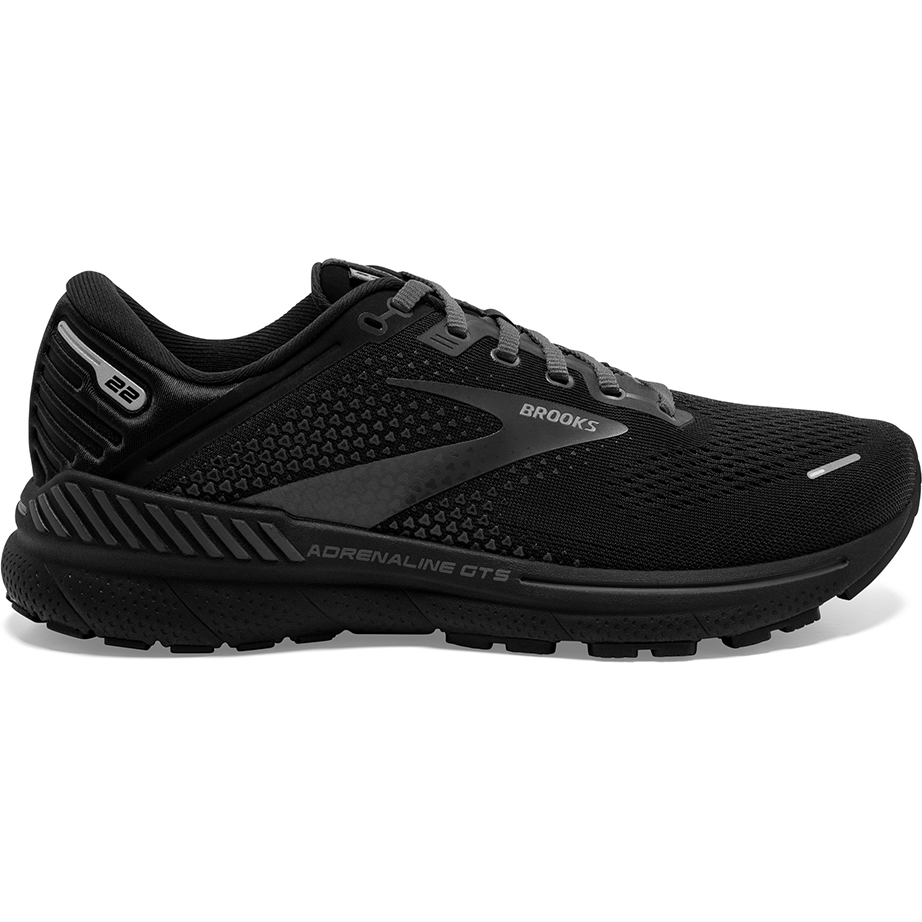 Men's Brooks Adrenaline GTS 22, Black/Black/Ebony, 11.5 2E Wide