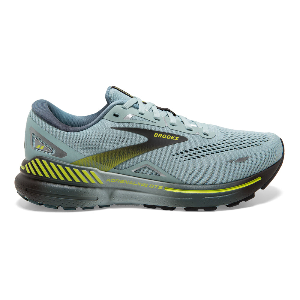 Men's Brooks Adrenaline GTS 23, Cloud Blue/Goblin Blue/Lime, 10.5 D Medium