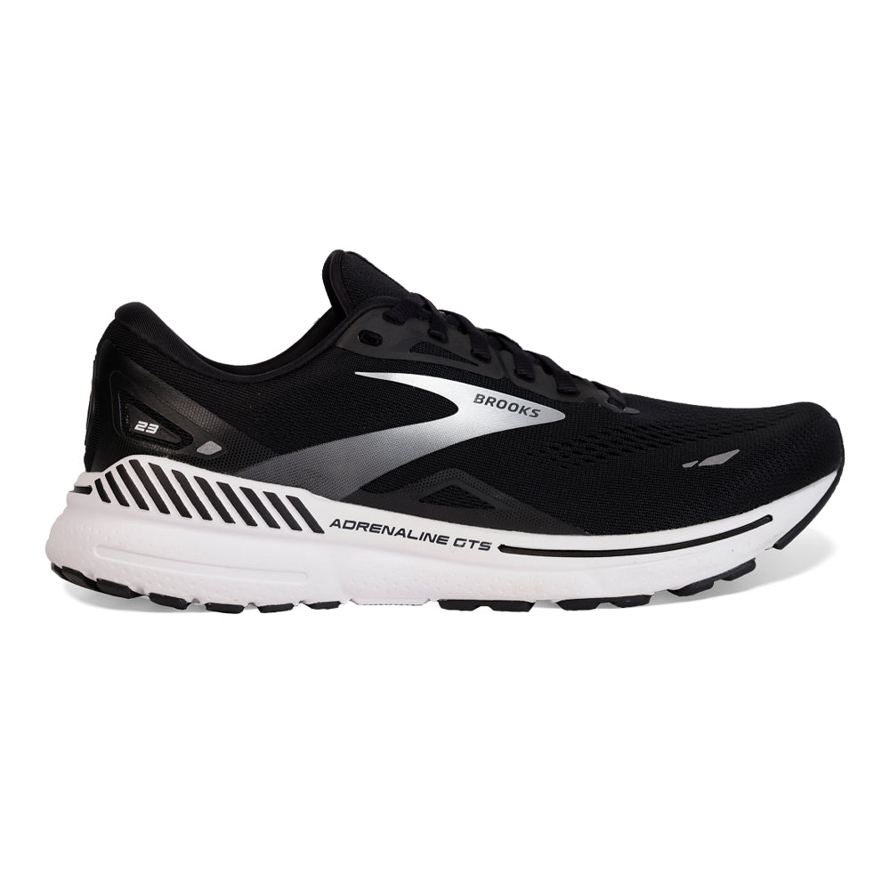 Men's Brooks Adrenaline GTS 23, Black/White/Silver, 11.5 2E Wide