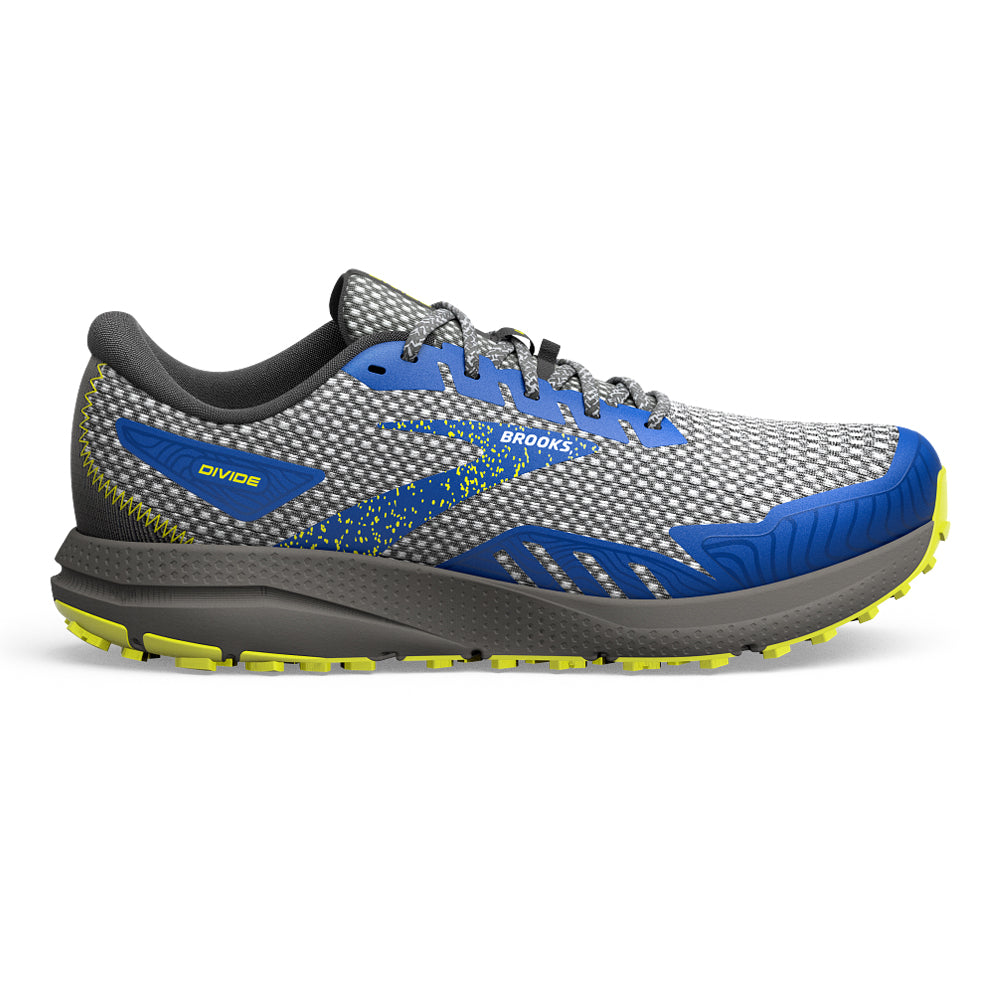 Men's Brooks Divide 4, Gunmetal/Surf the Web/Sulphur, 12 D Medium