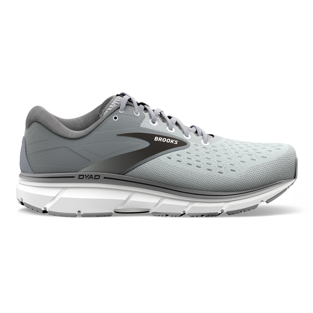 Men's Brooks Dyad 11, Grey/Black/White, 11.5 D Medium