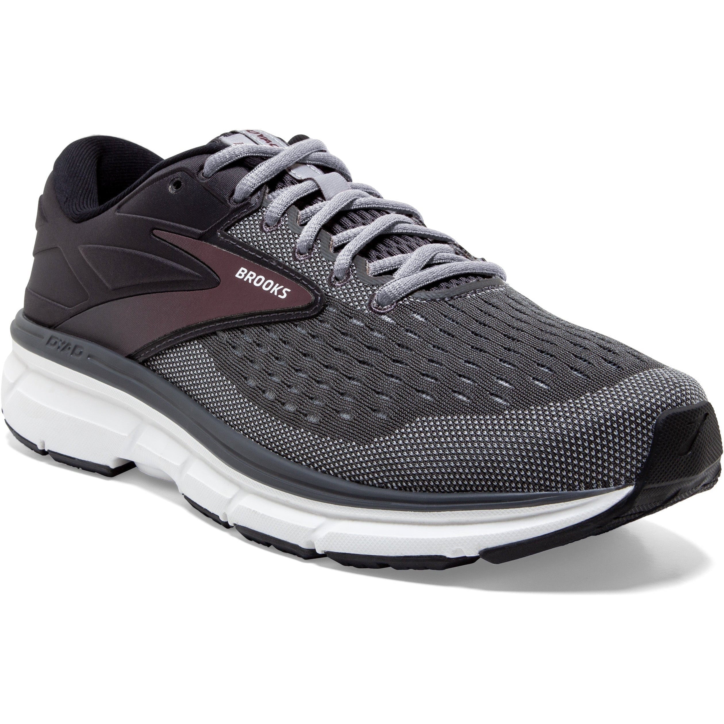 Men's Brooks Dyad 11, Blackened Pearl/Alloy/Red, 10 D Medium