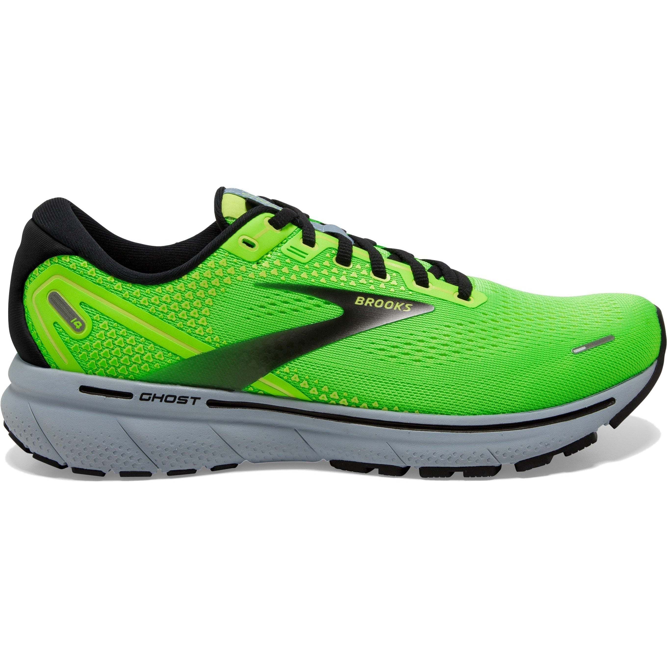 Men's Brooks Ghost 14, Green Gecko/Blue/Black, 8 D Medium
