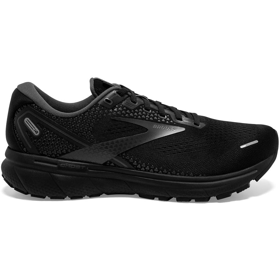 Men's Brooks Ghost 14, Black/Black/Ebony, 10 2E Wide