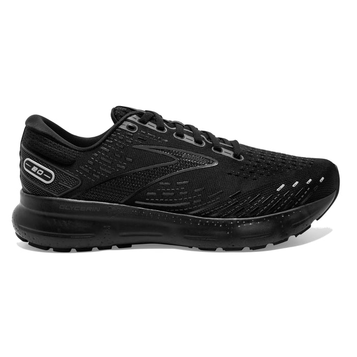 Women's Brooks Glycerin 20, Black/Black/Ebony, 9.5 D Wide