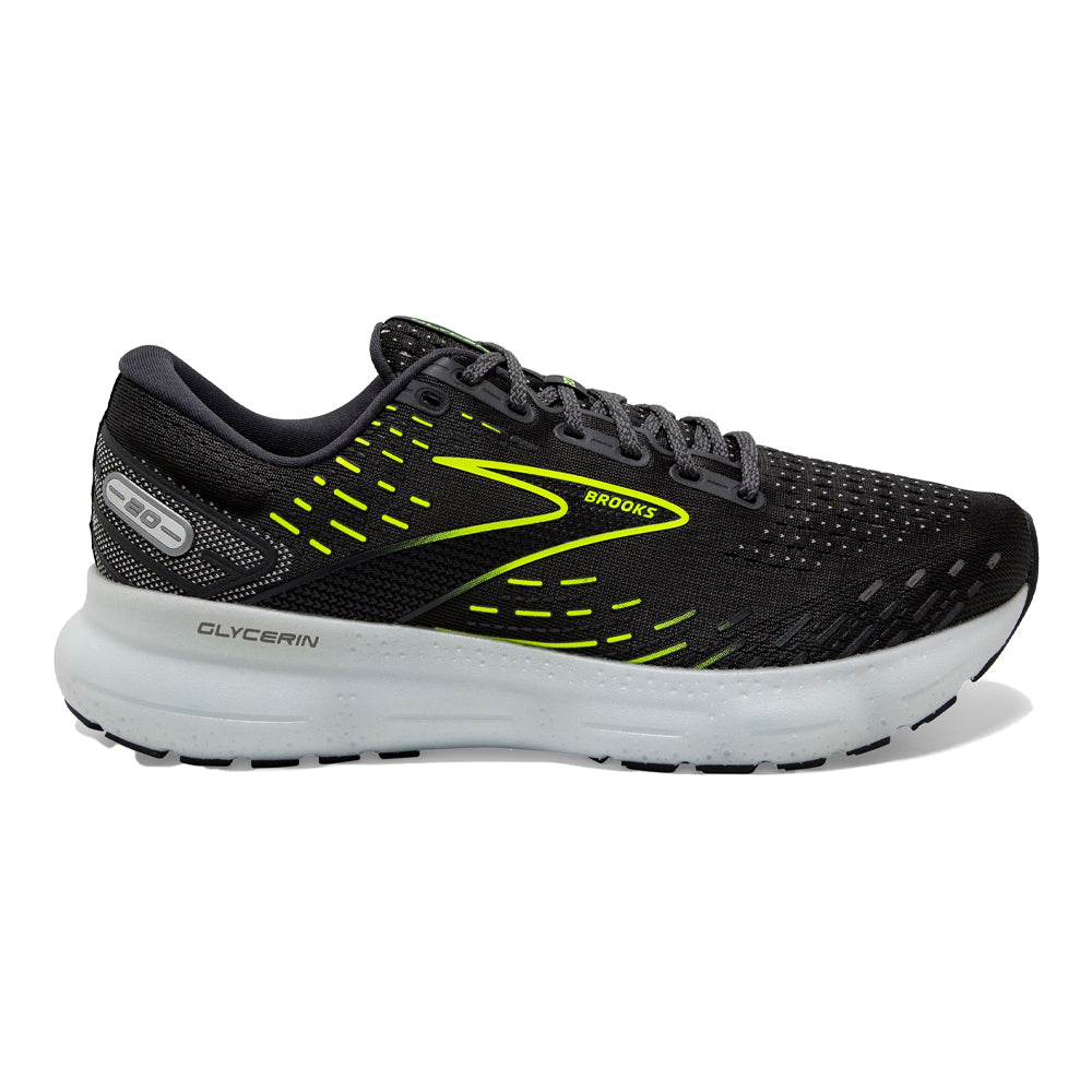 Men's Brooks Glycerin 20, Ebony/White/Nightlife, 10.5 D Medium