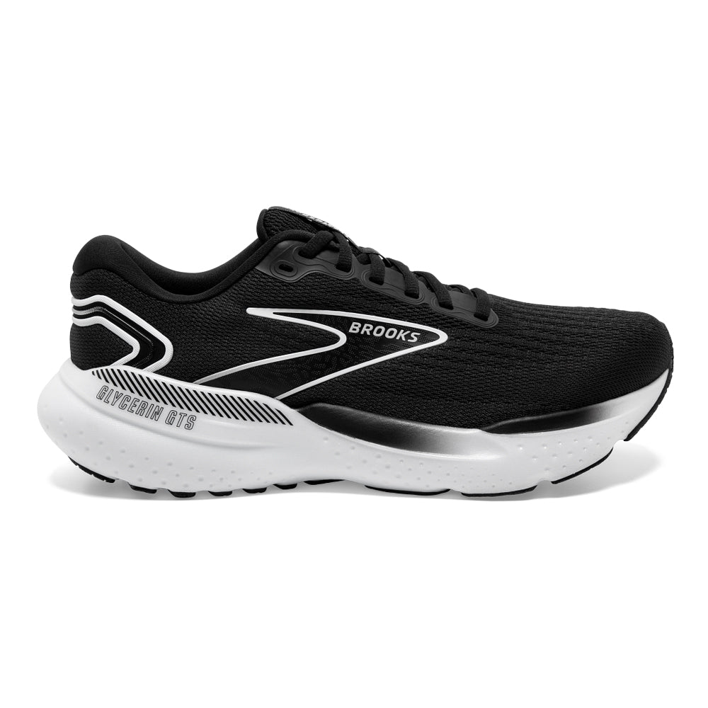 Men's Brooks Glycerin GTS 21, Black/Grey/White, 13 2E Wide