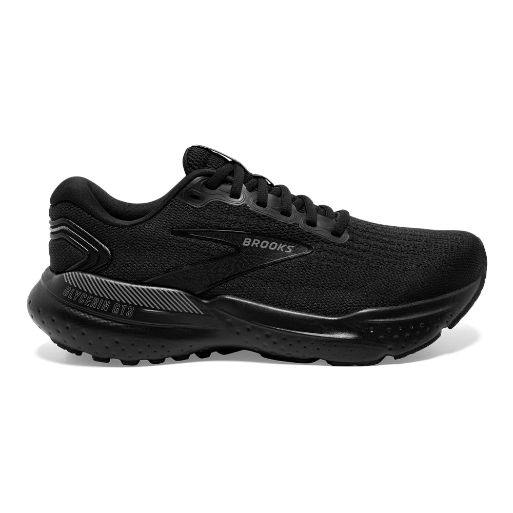 Men's Brooks Glycerin GTS 21, Black/Black/Ebony, 9 D Medium