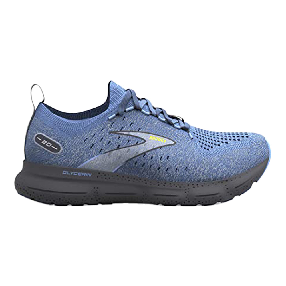 Men's Brooks Glycerin StealthFit 20, Light Blue/Nine Iron/Sulphur, 11.5 D Medium