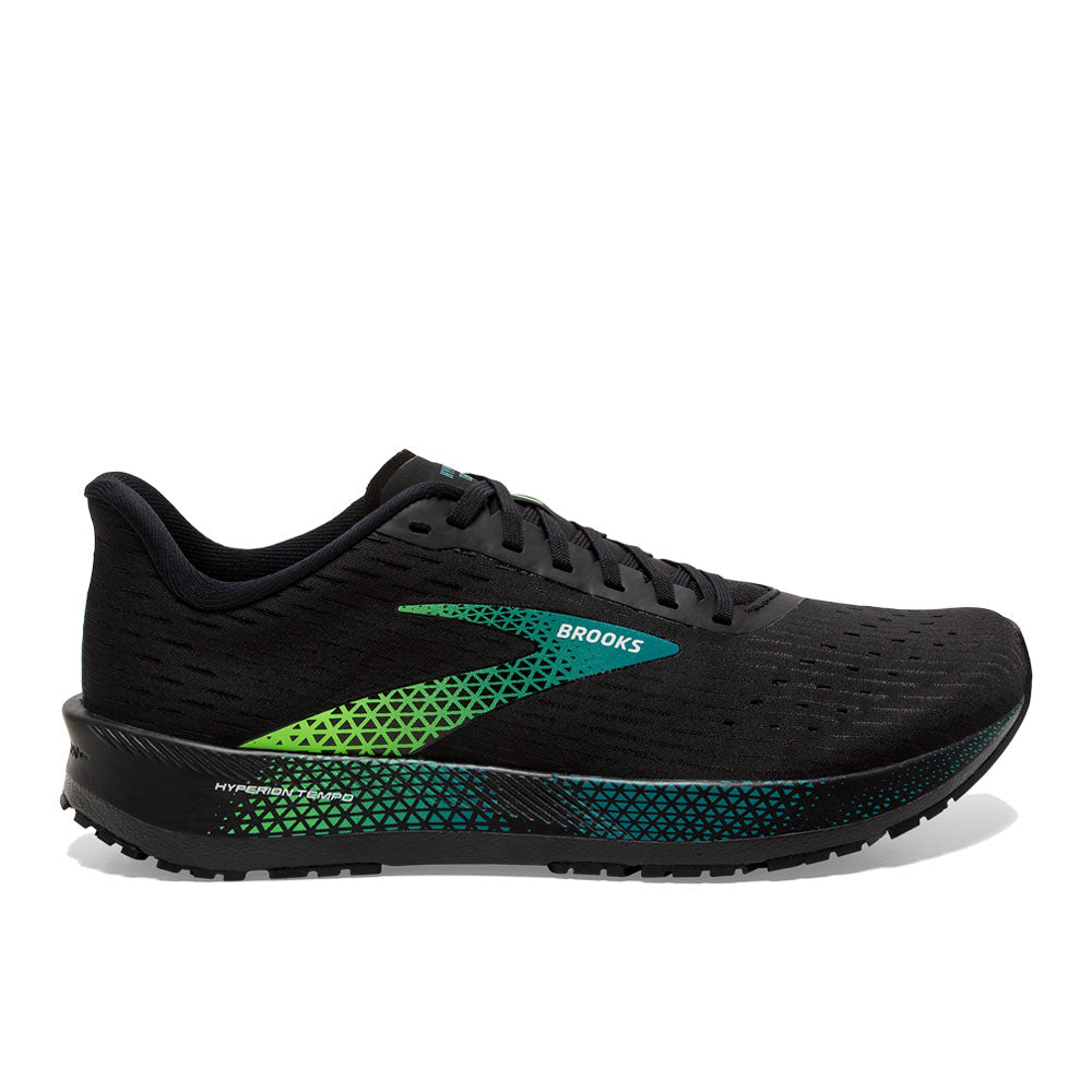 Men's Brooks Hyperion Tempo, Black/Kayaking/Green Gecko, 11 D Medium