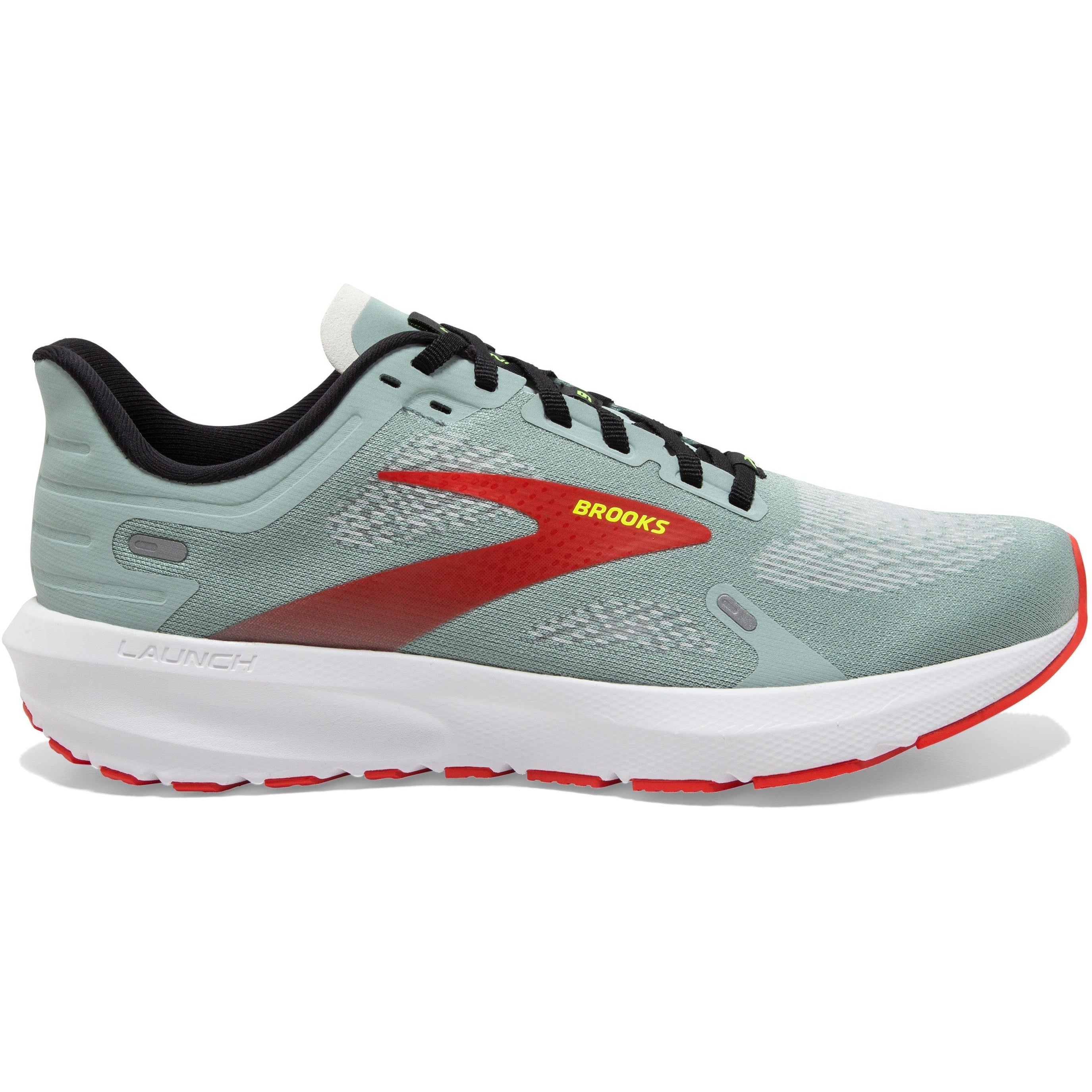 Men's Brooks Launch 9, Blue Surf/Black/Cherry Tomato, 12.5 D Medium