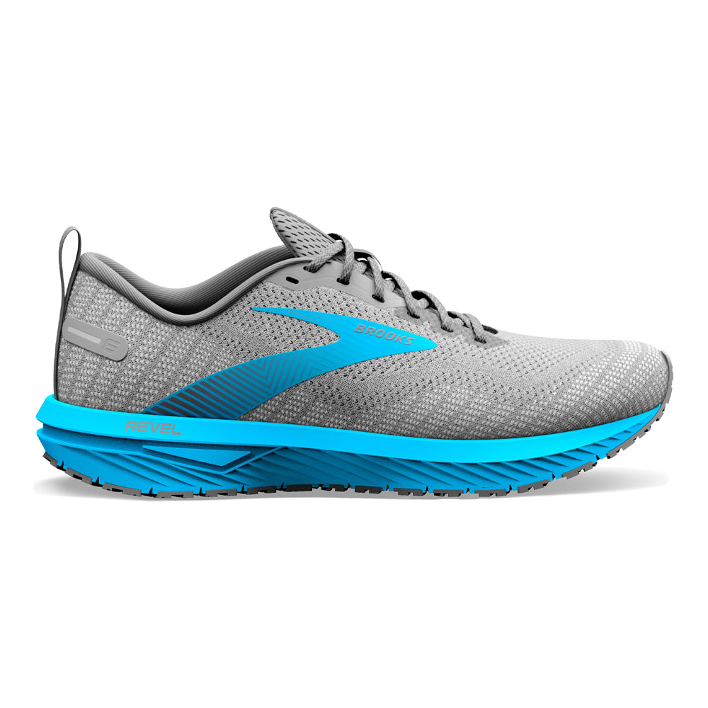 Men's Brooks Revel 6, Blackened Pearl/Blue, 12 D Medium